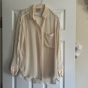 Haute hippie silk long sleeve blouse Size M